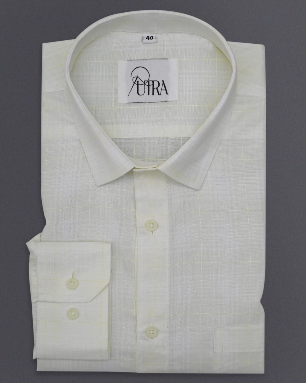 Elegant Classic Cream Checkered Cotton Shirt