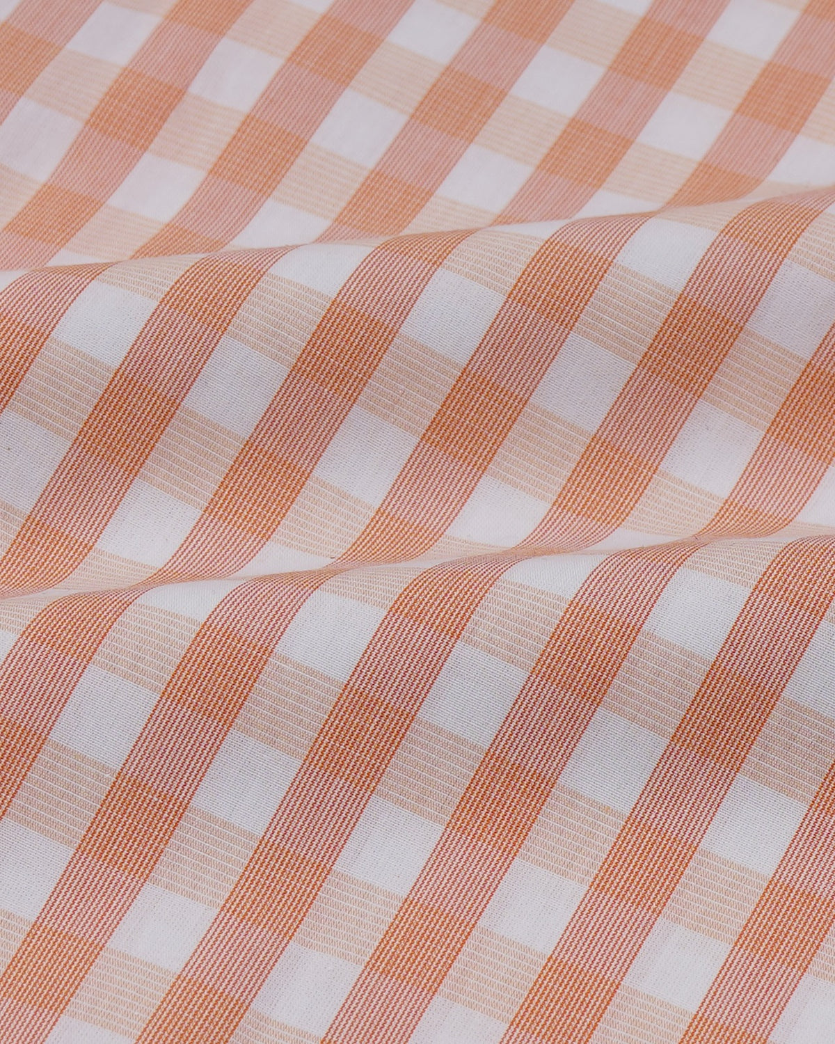 Classic Orange Checkered Yarn-Dyed Cotton Shirt