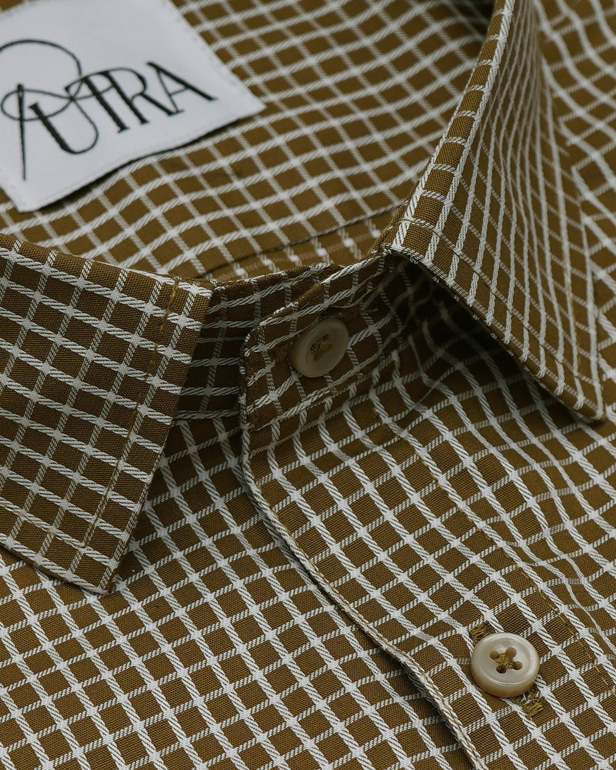 Sophisticated Brown Checkered Yarn-Dyed Cotton Shirt