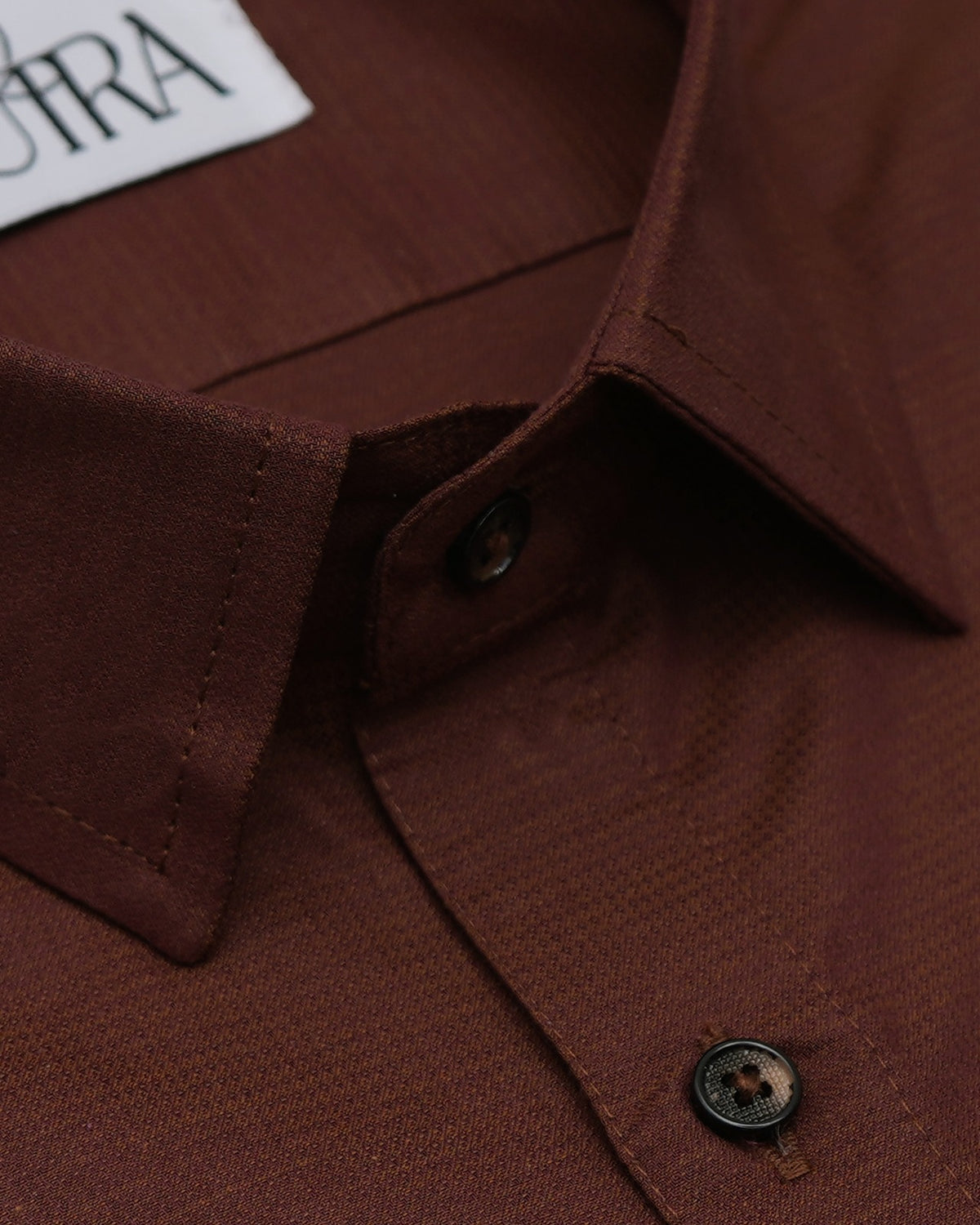 Solid Brown 100% Cotton Yarn-Dyed Formal Shirt