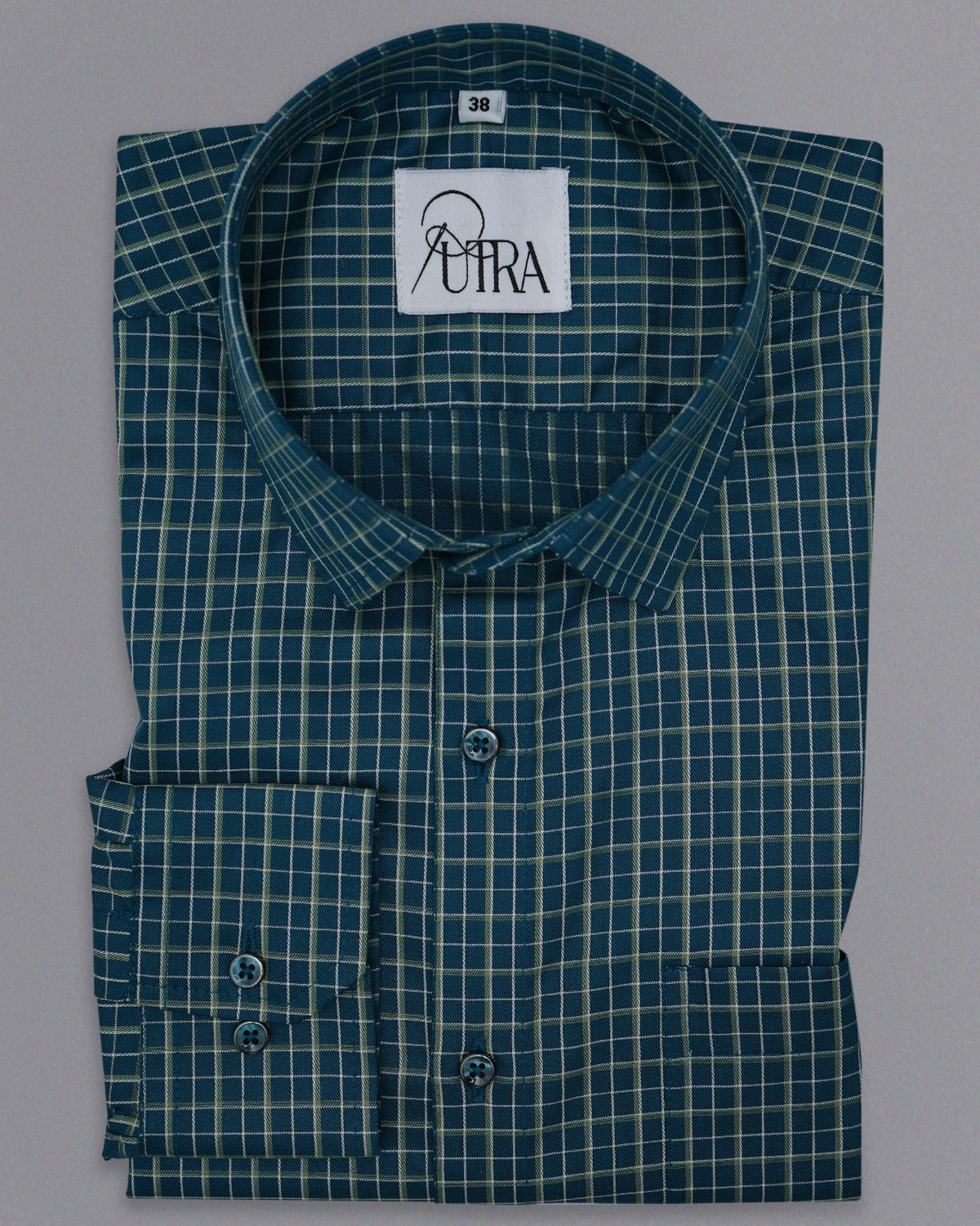 Classic 100% Cotton Yarn-Dyed Checkered Shirt – Modern Elegance in Blue