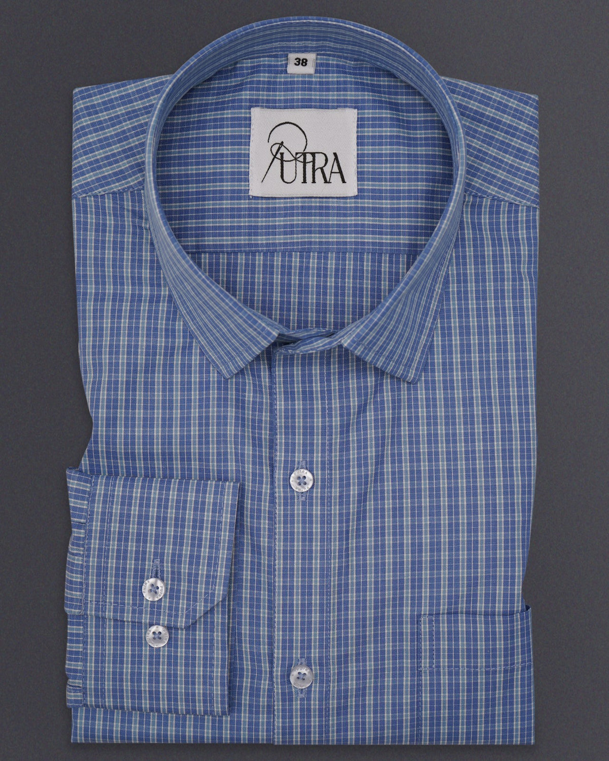 Refined 100% Cotton Yarn-Dyed Striped Shirt – Sophistication in Light Blue