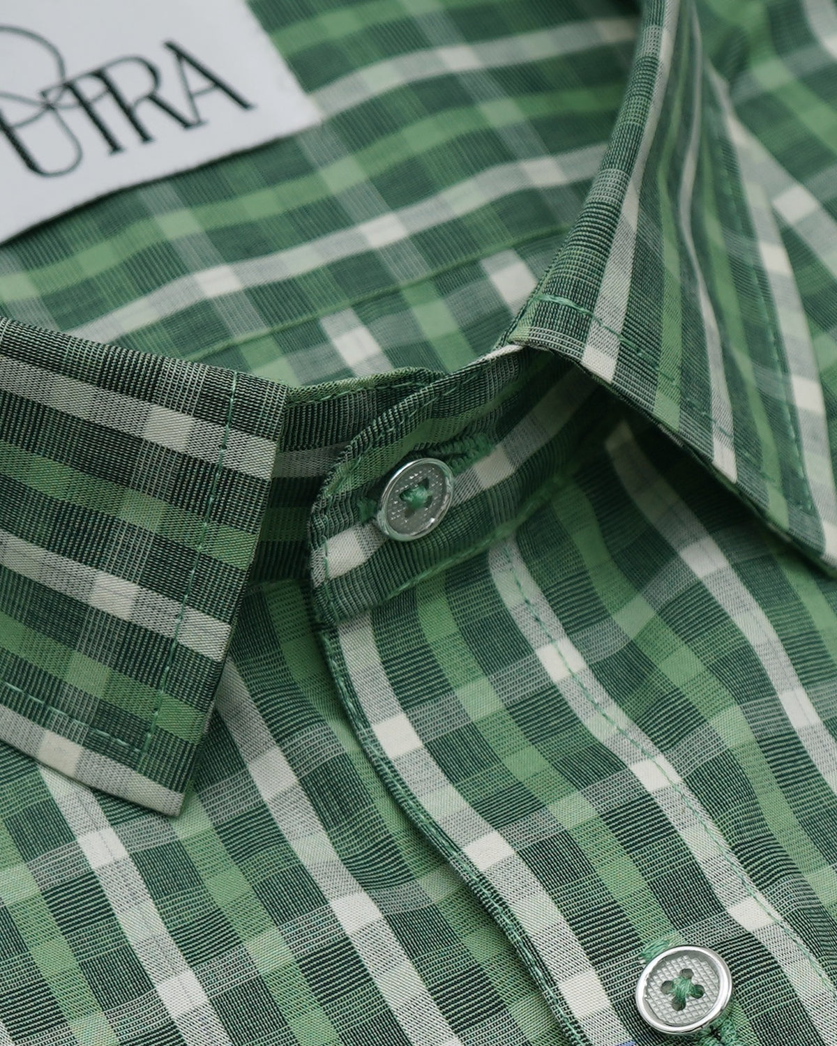 Timeless Green Plaid 100% Cotton Yarn-Dyed Shirt