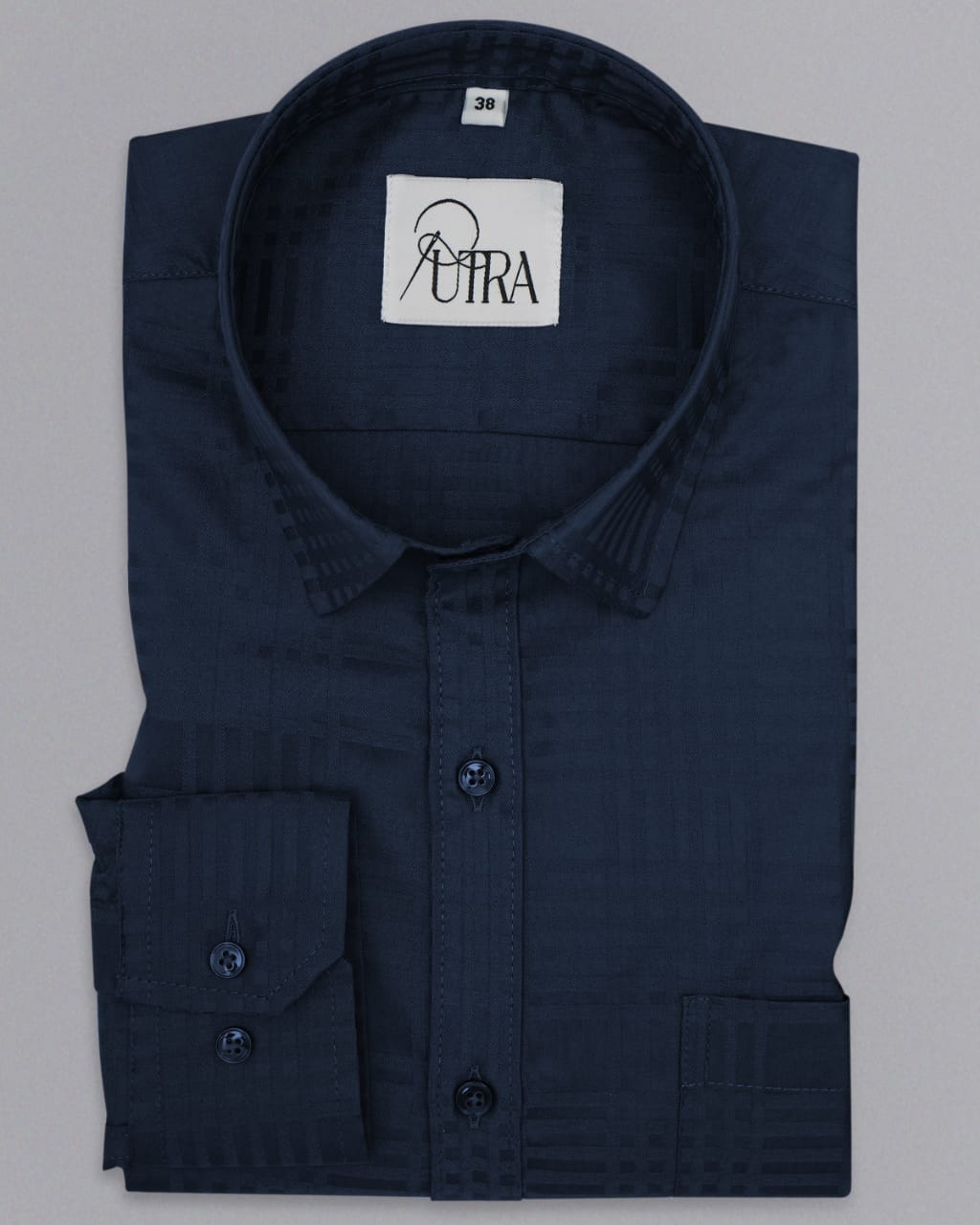 Sophisticated Navy Blue Lycra Shirt