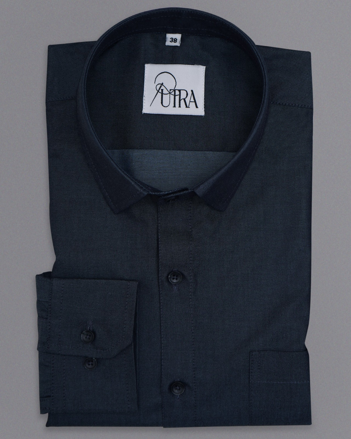 Sophisticated Navy Yarn-Dyed Cotton Shirt