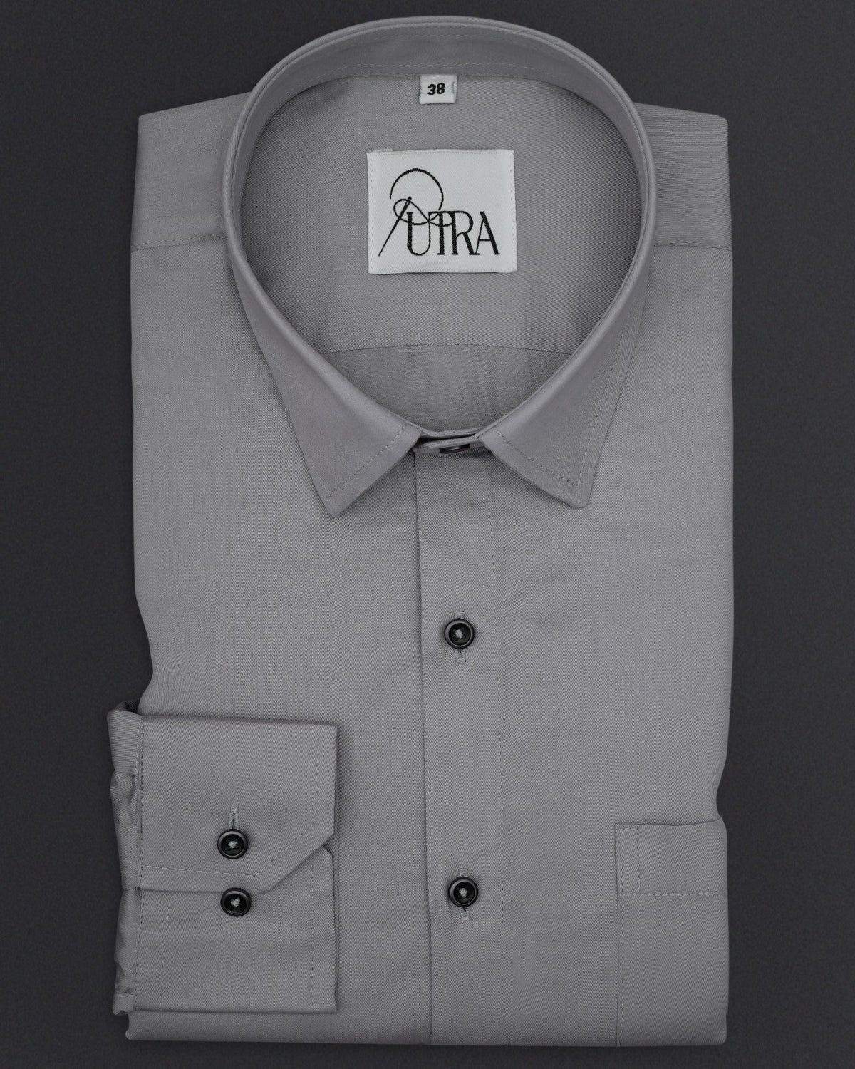 Elegant Grey Premium Solid Lycra Shirt