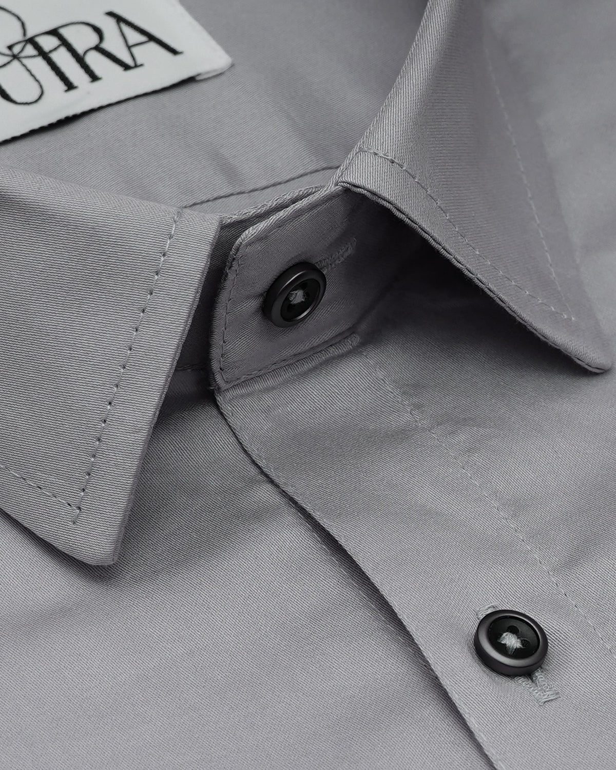 Elegant Grey Premium Solid Lycra Shirt