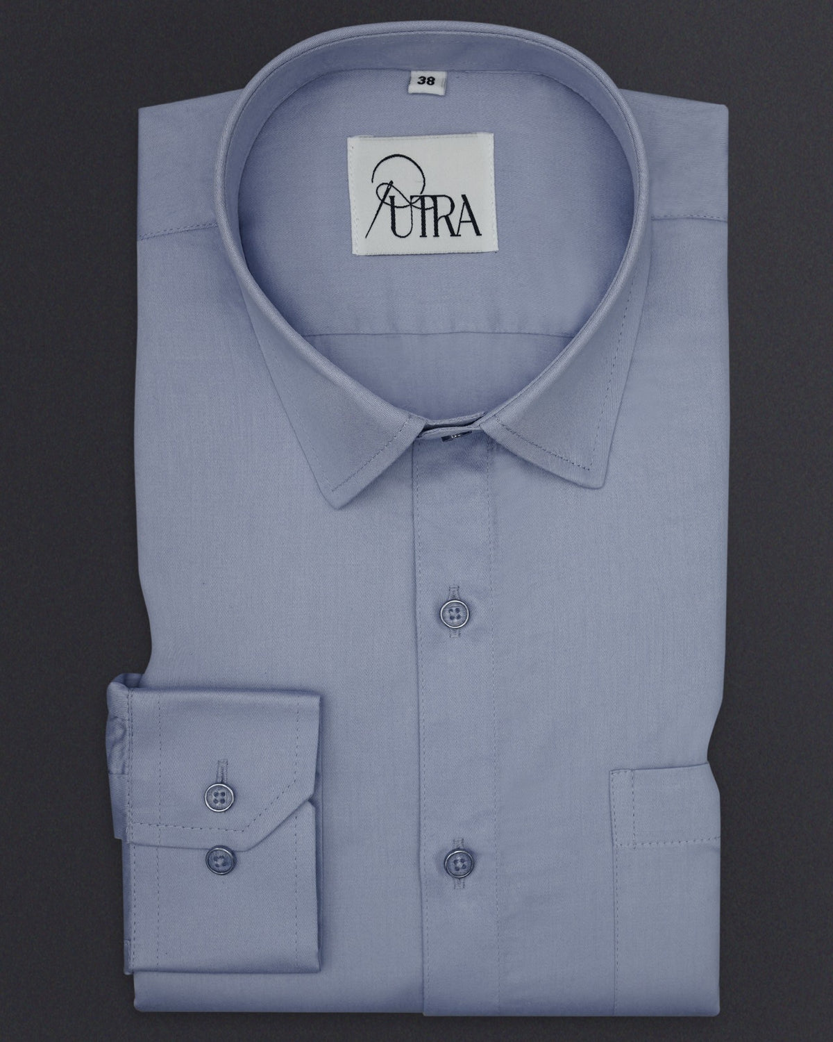 Elegant Light Blue Solid Lycra Shirt