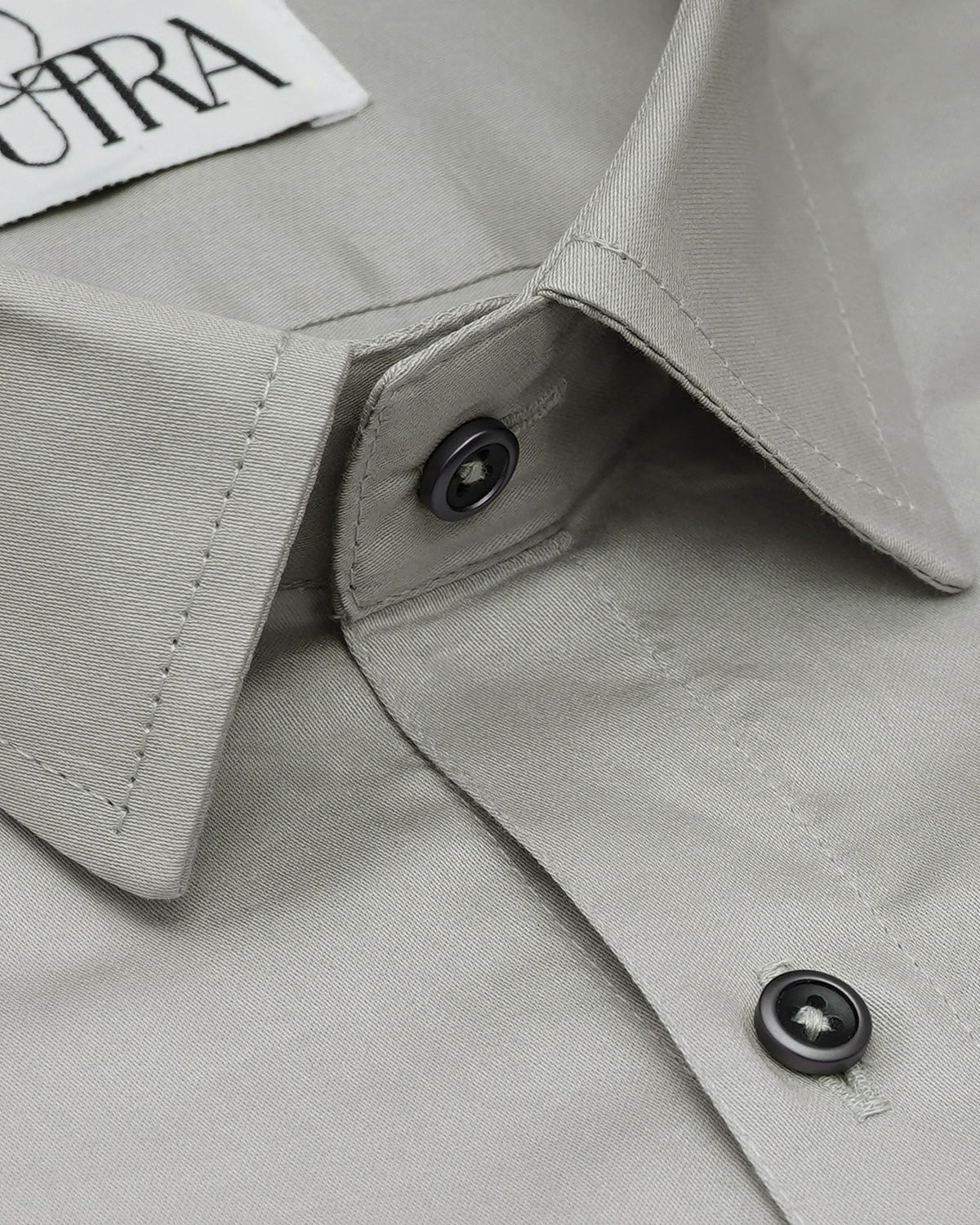 Elegant Light Grey Solid Lycra Shirt