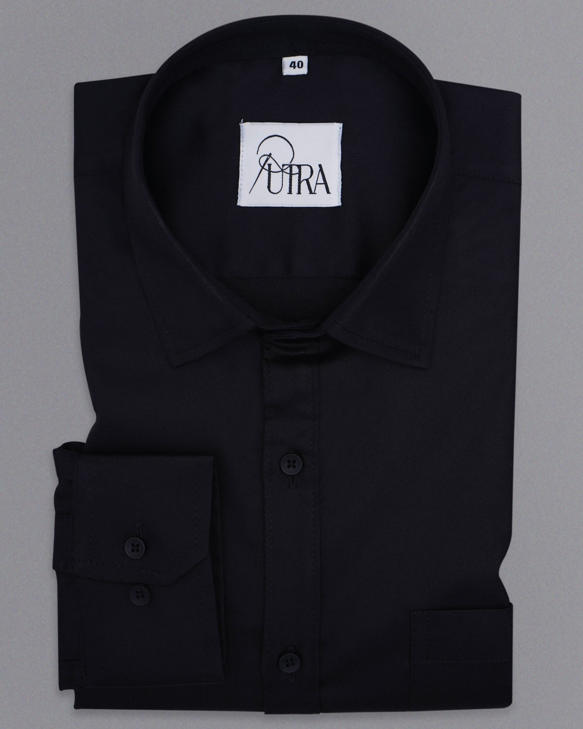 Premium Black Solid Lycra Shirt