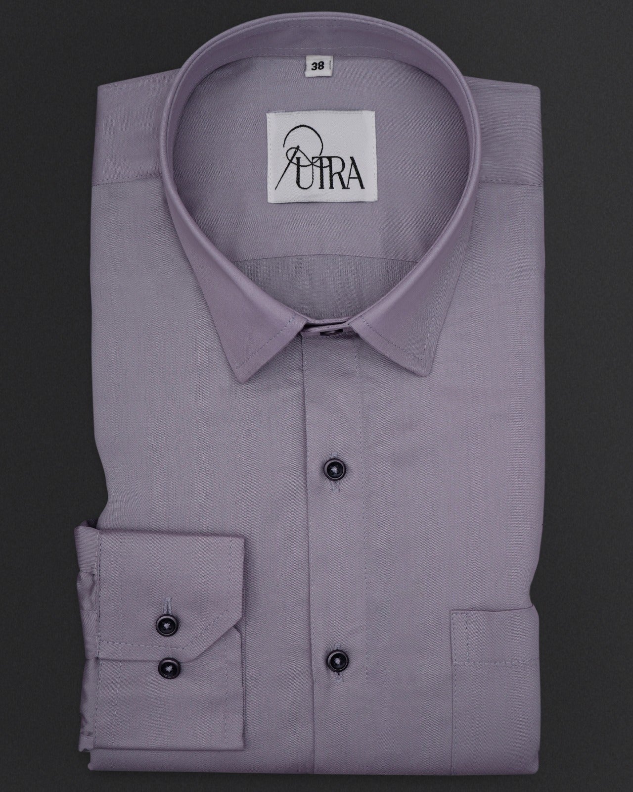 Elegant Lavender Solid Lycra Shirt - Main Image