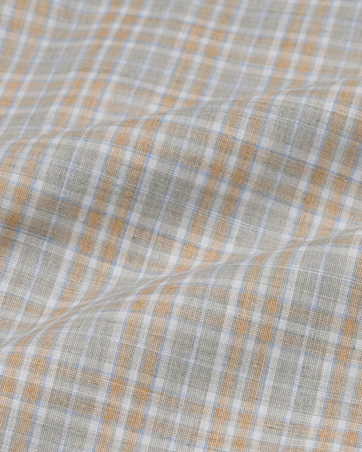 Elegant Beige and Orange Checked Cotton Shirt