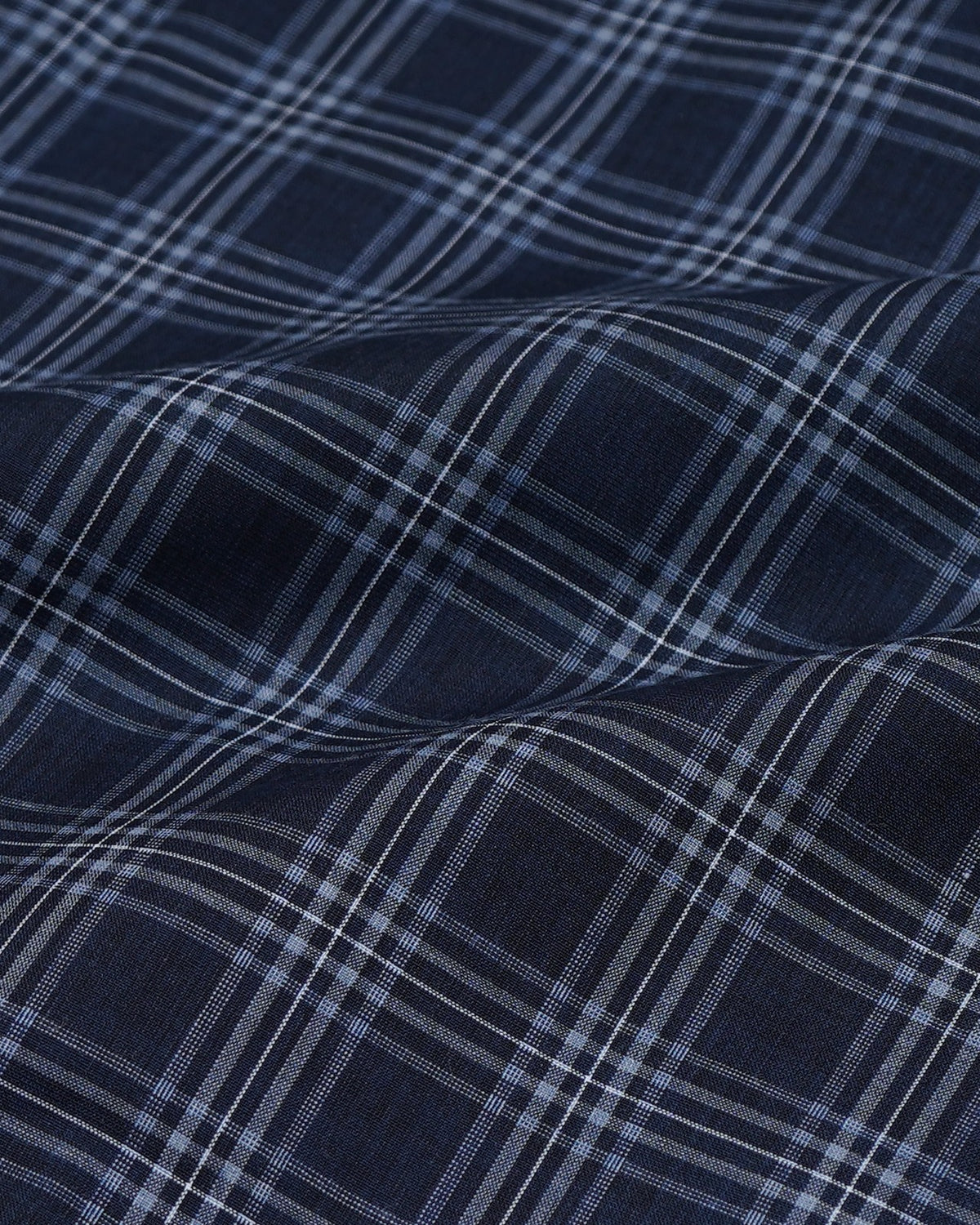 Sophisticated Navy Blue Checked Cotton Shirt