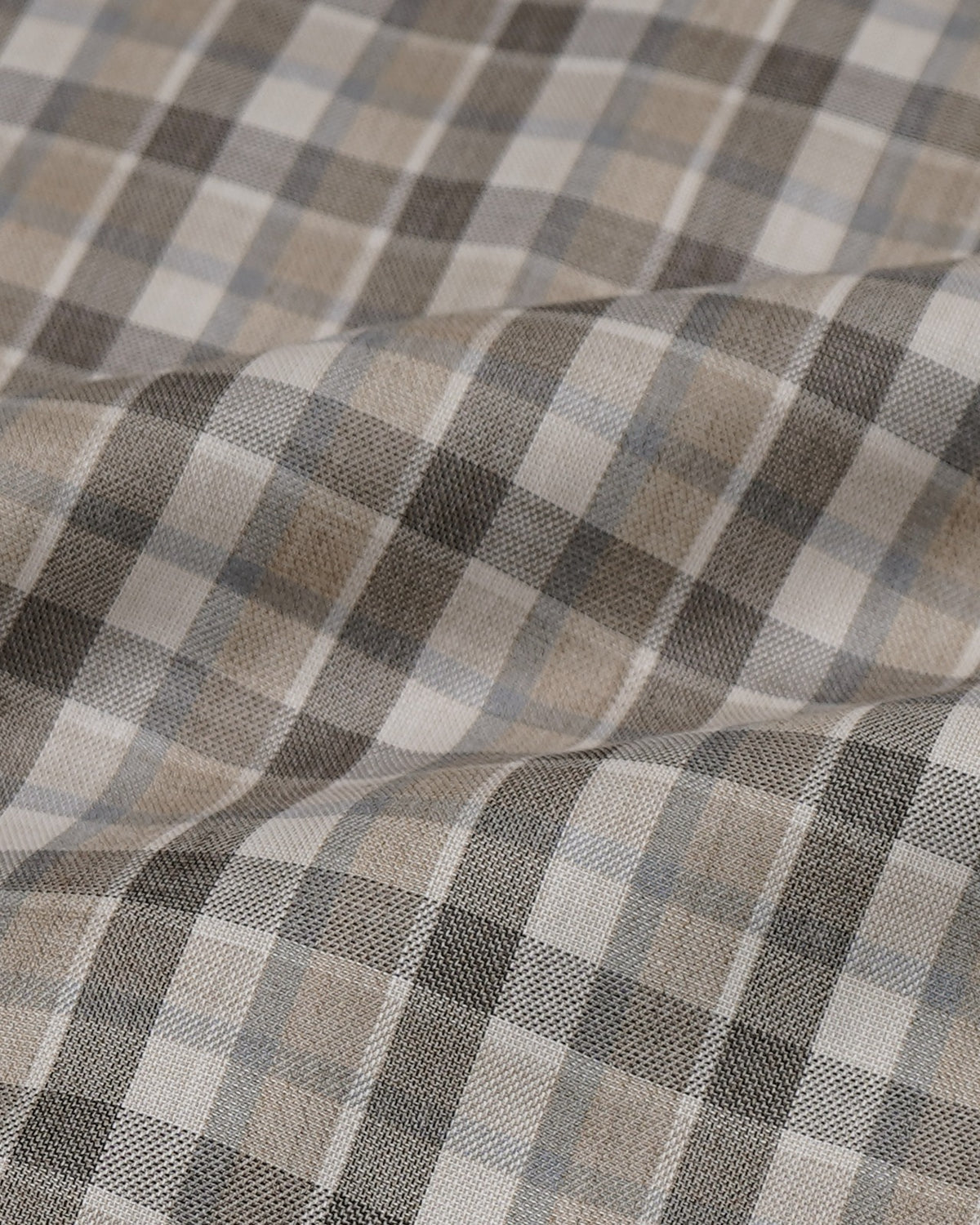 Classic Beige and Brown Checked Cotton Shirt