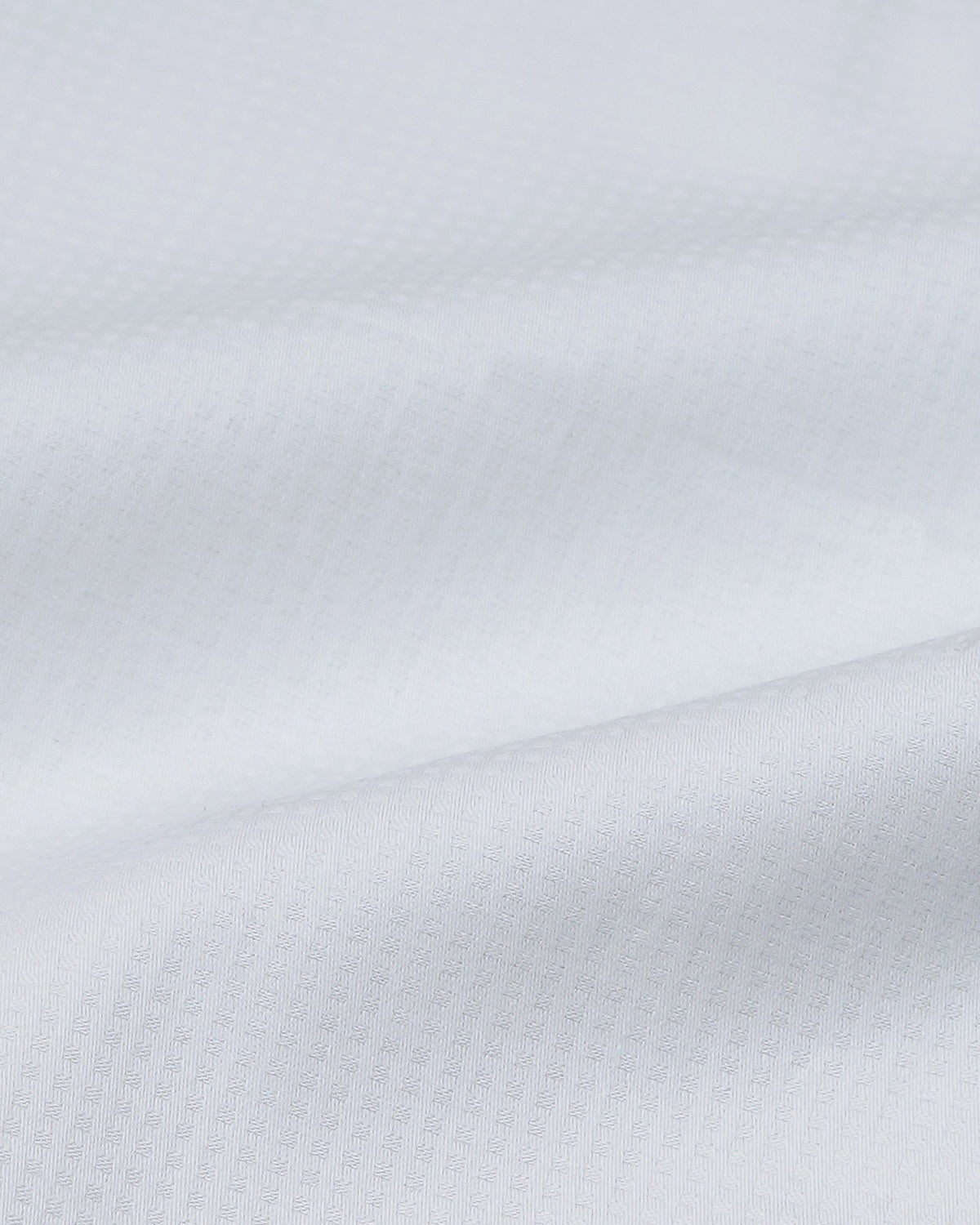 White Cotton Shirt with Micro-Dot Textured Weave