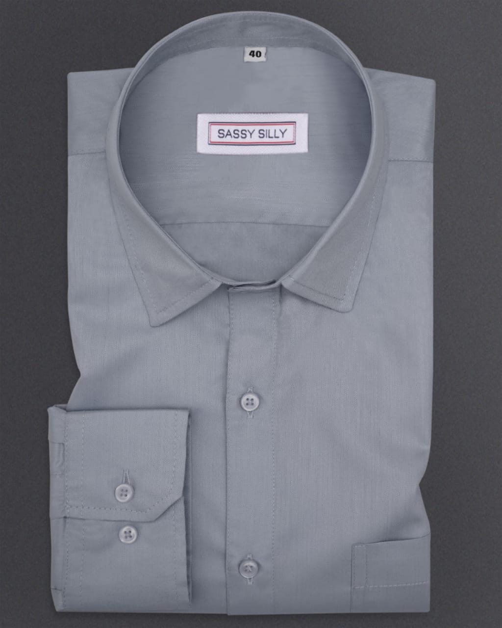 strapless open back dress Men's Refined Grey Polyester Cotton Solid Shirt