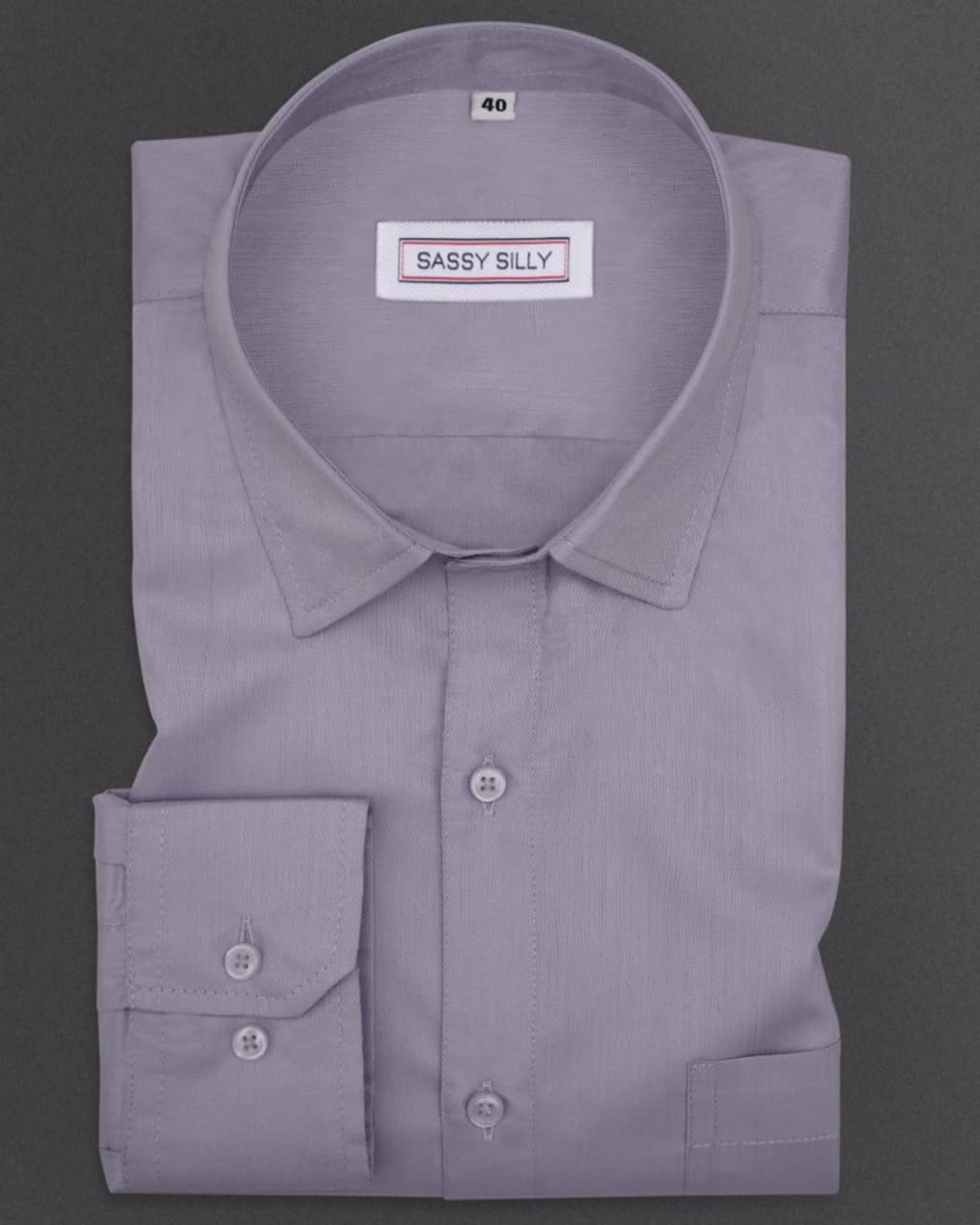 Men's Serene Lavender Polyester Cotton Solid Shirt