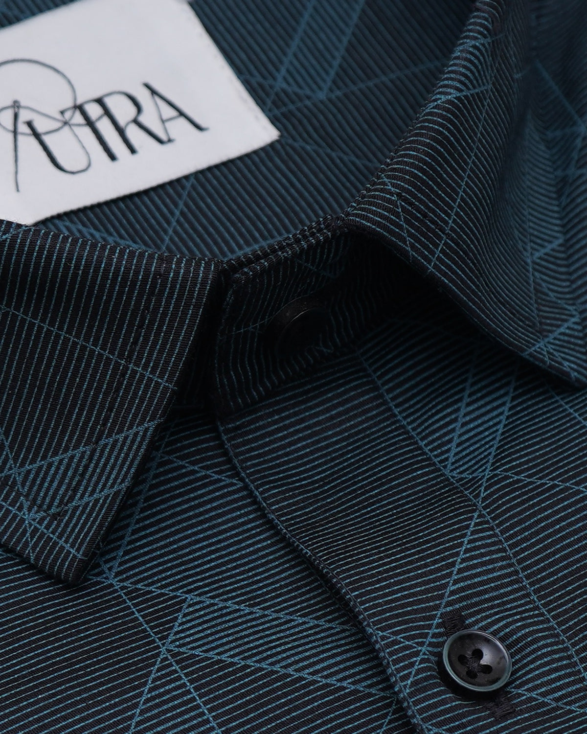 Modern Black Geometric Cotton Shirt