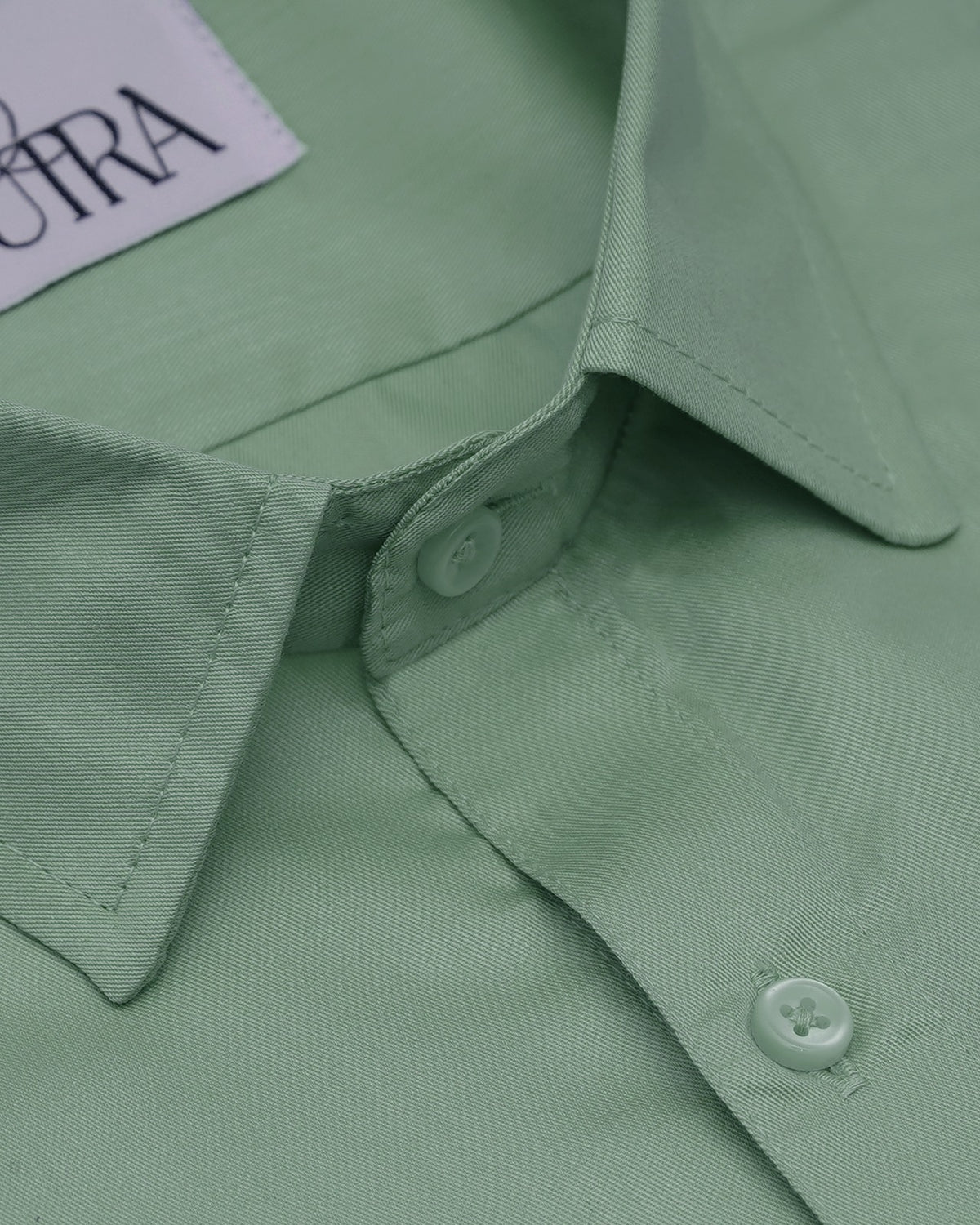 Men&#39;s Fresh Mint Green Cotton Satin Shirt