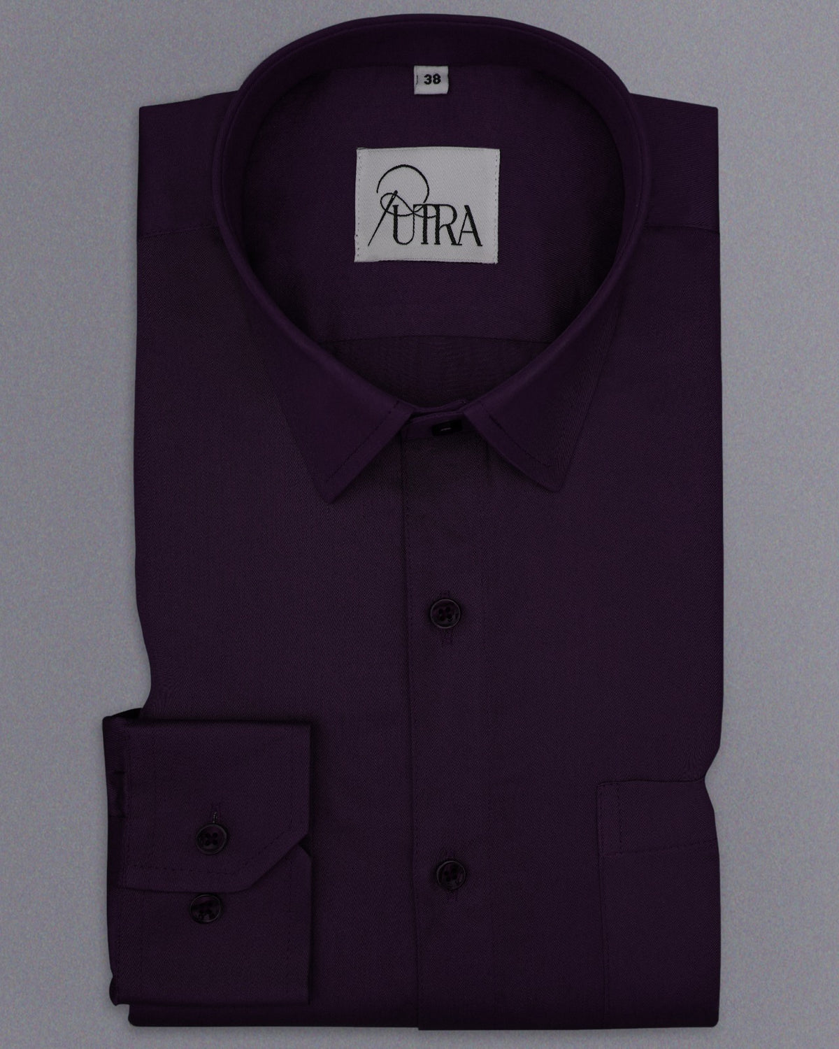 Men&#39;s Deep Purple Elegance Cotton Satin Shirt