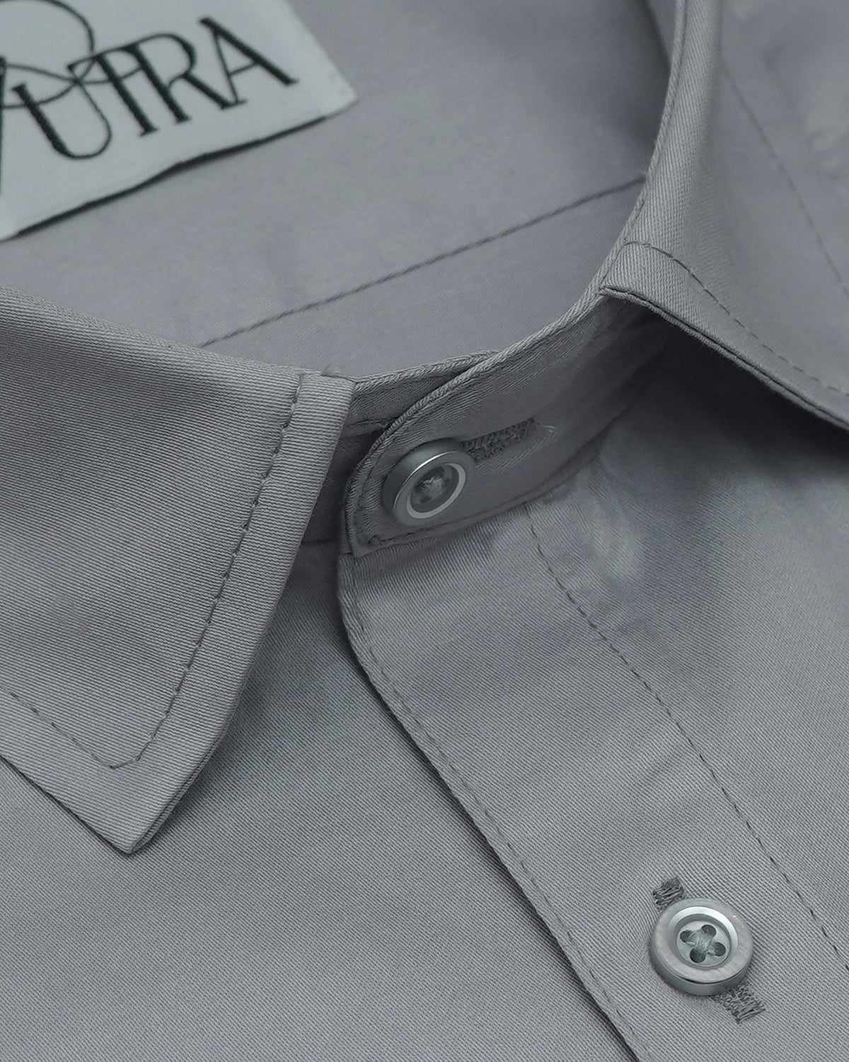 Men Graphite Grey Elegance Cotton Satin Shirt