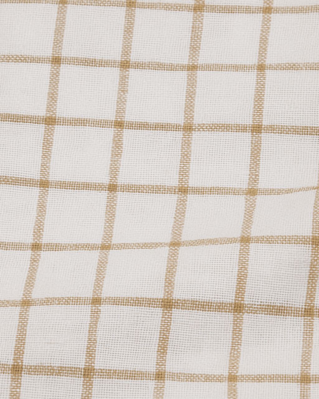 Mens Elegant Beige Grid Cotton Slub Shirt