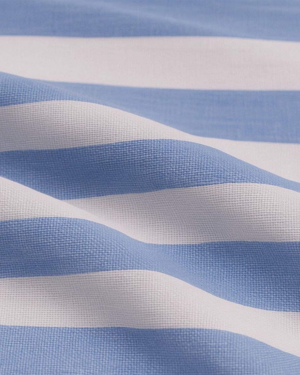 Men Sky Blue and White Striped 100% Cotton Shirt