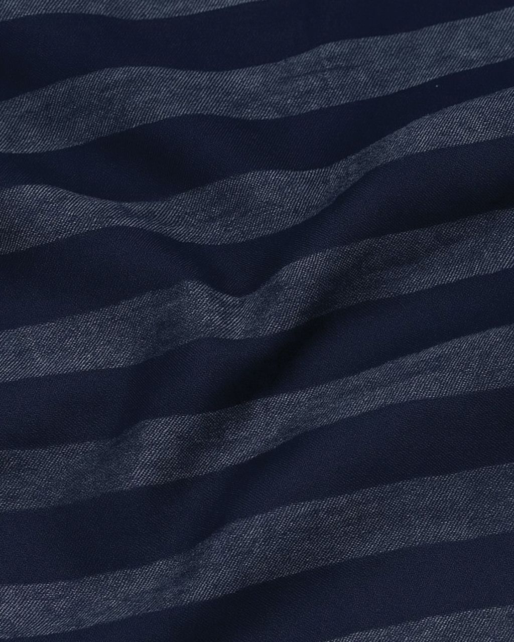 Mens Midnight Navy Textured Stripe Cotton Shirt