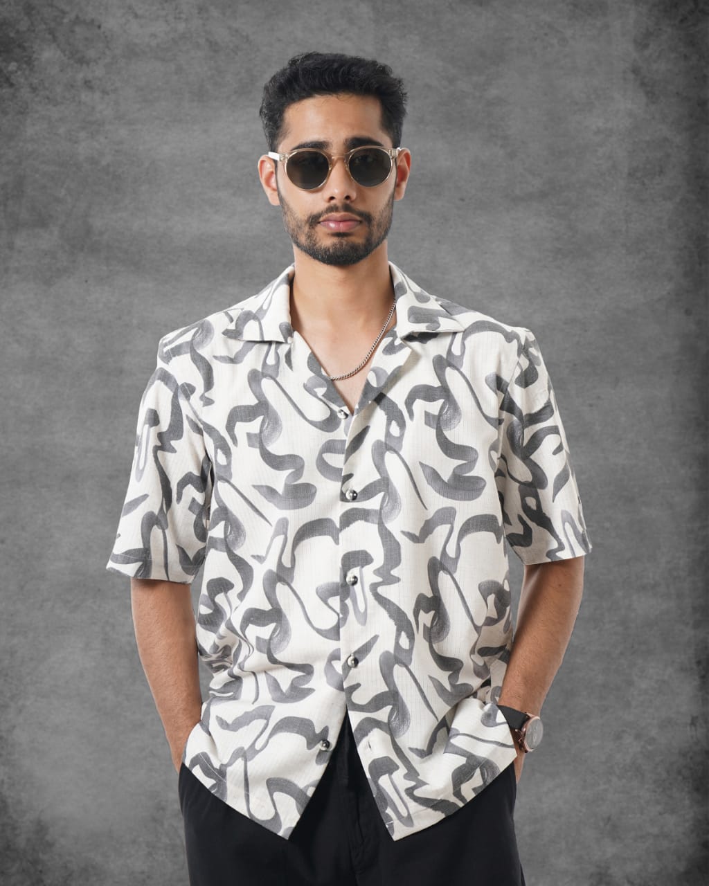 Monochrome Wave Shirt