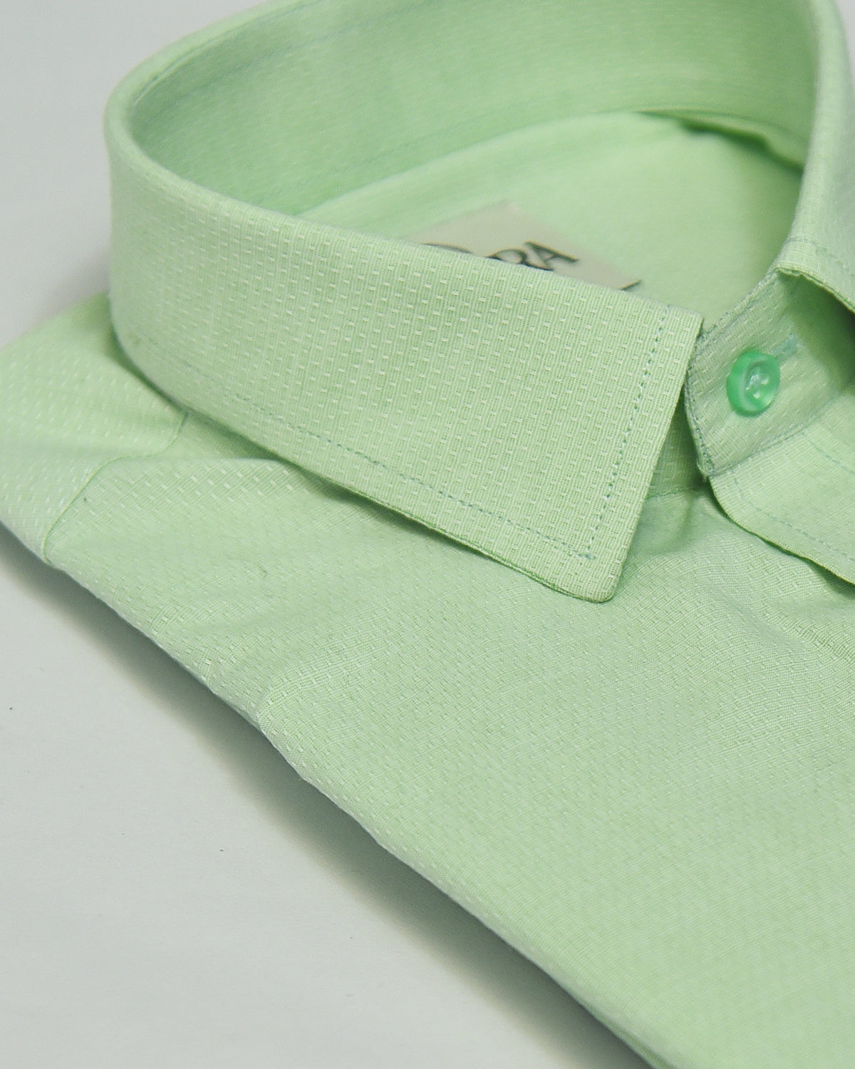 Men Green Slim Fit Self Designed Formal solid Shirt