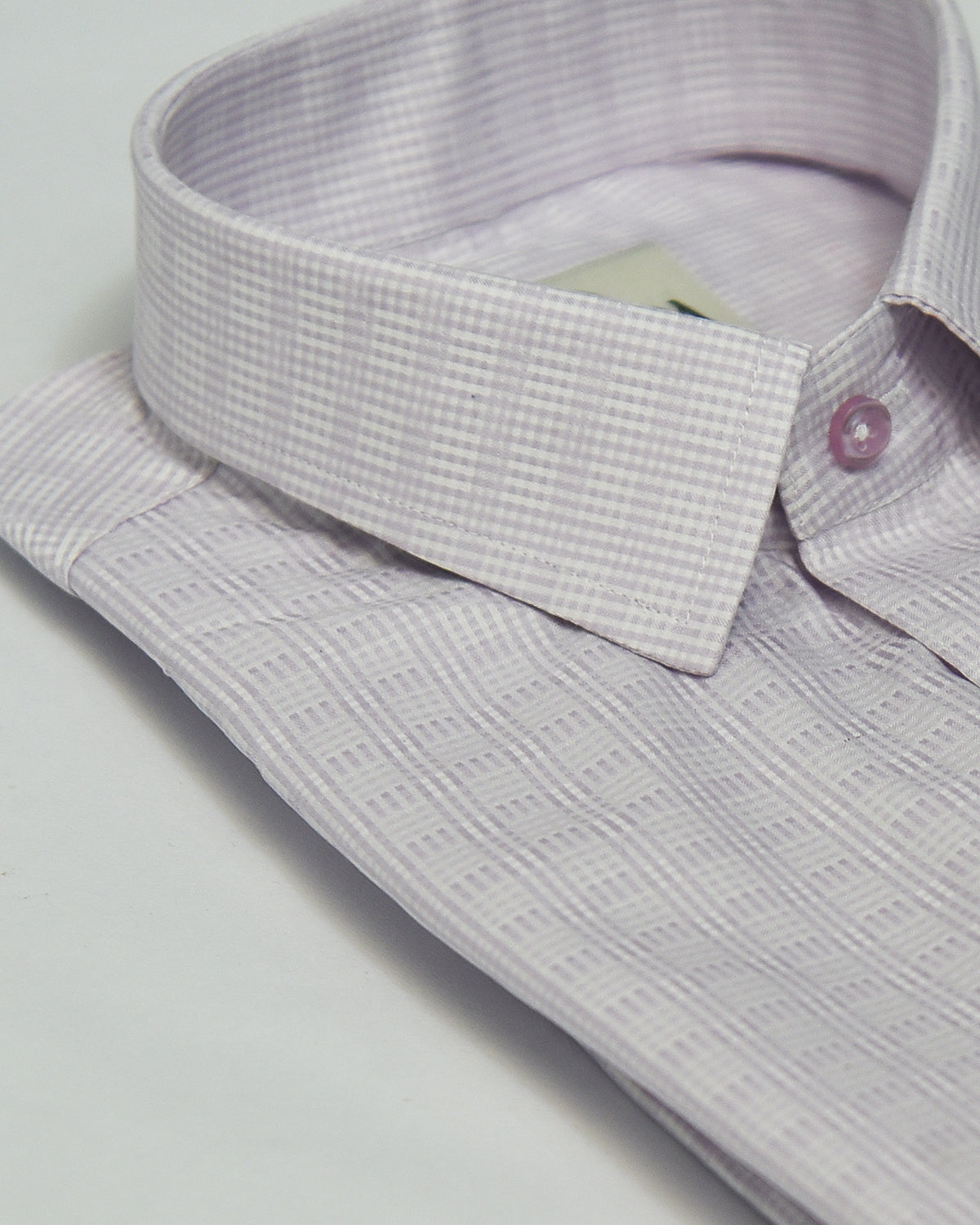 Men Lavender &amp; White Slim Fit Checked Party Wear Shirt