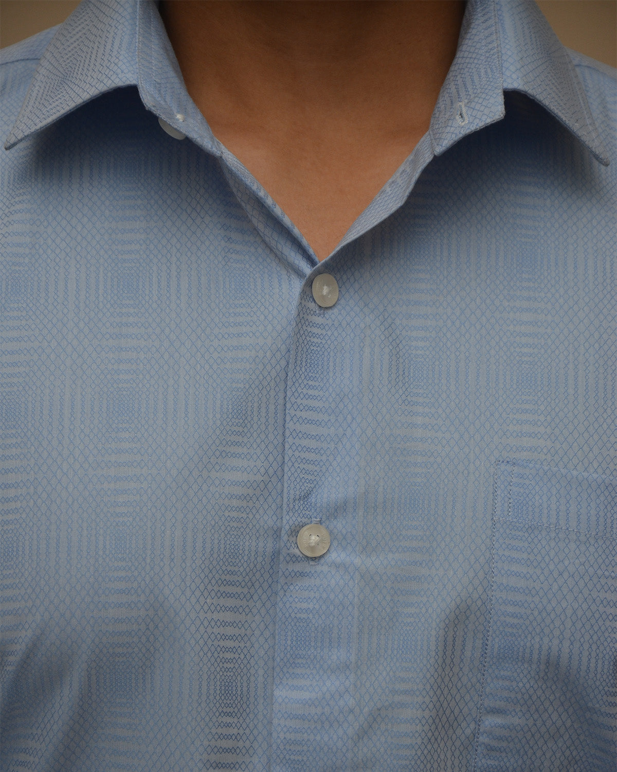 Men Sky blue Slim Fit Patterned Party Wear Shirt