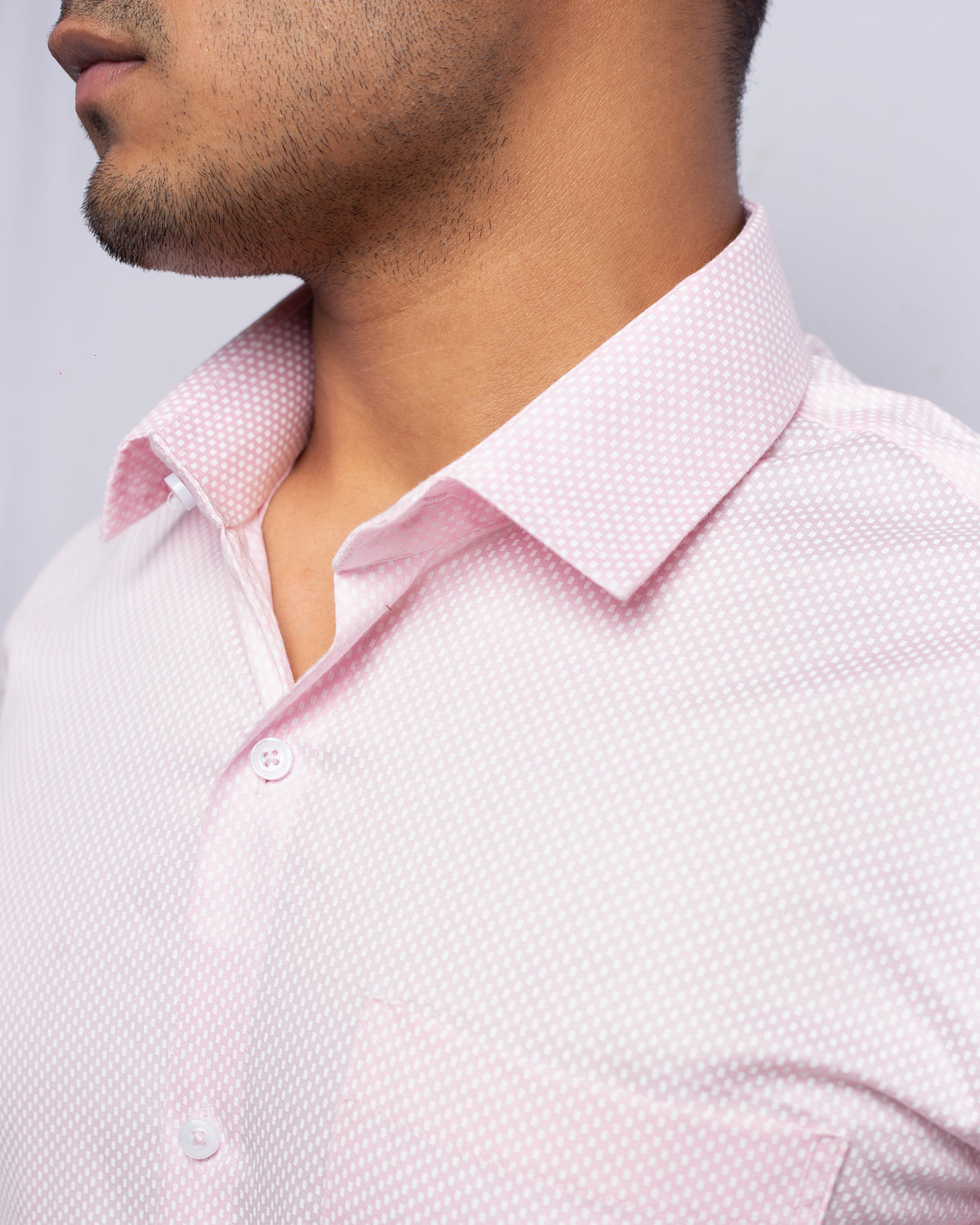 Men Pink Slim Fit Weaved Cotton Formal Shirt